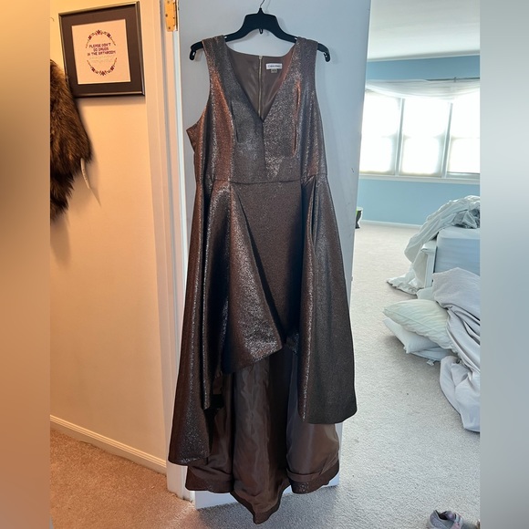 linen dress belted Green Linen Belted Midi Dress main image 1